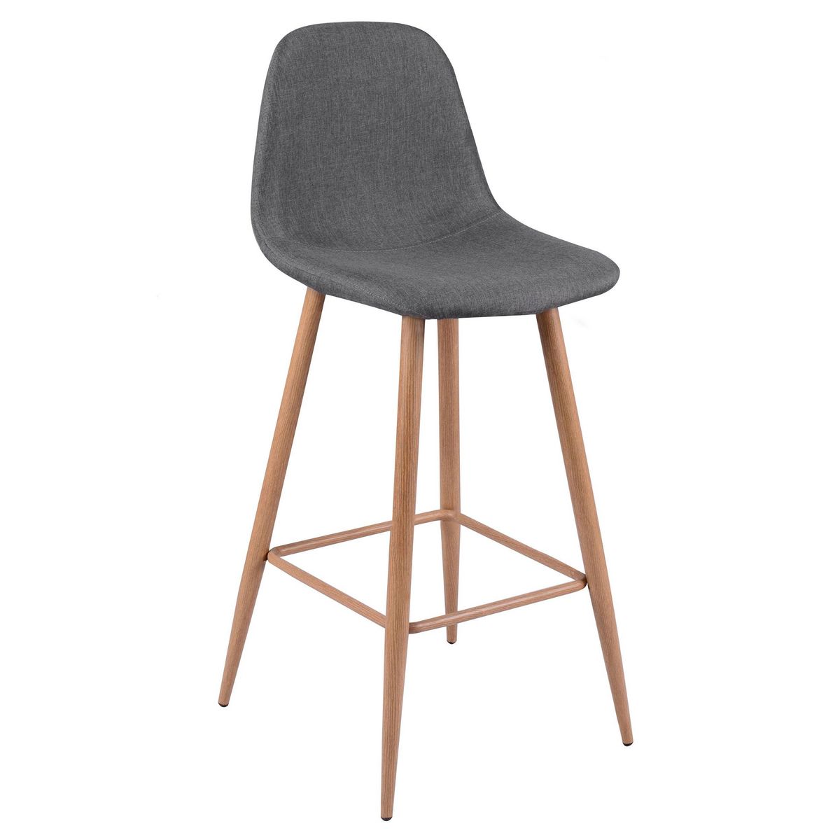 Rendez vous déco Lot de 2 chaises de bar 72.5 cm en tissu gris - Fredrik