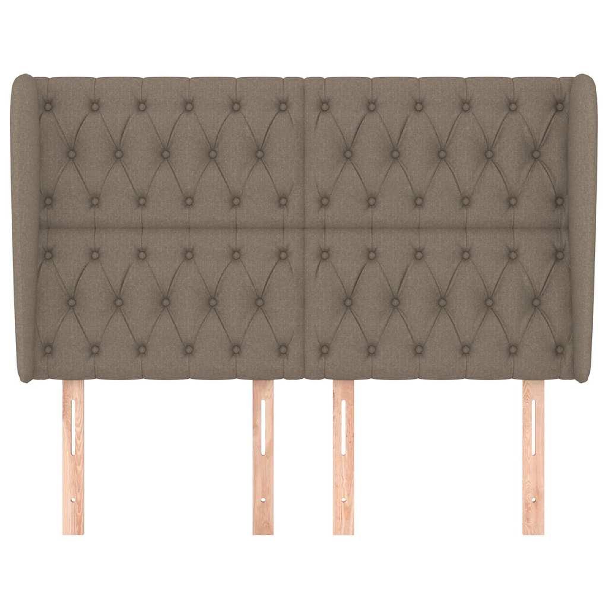 Voir la diapositive 4 : VIDAXL Tete de lit avec oreilles Taupe 147x23x118/128 cm Tissu