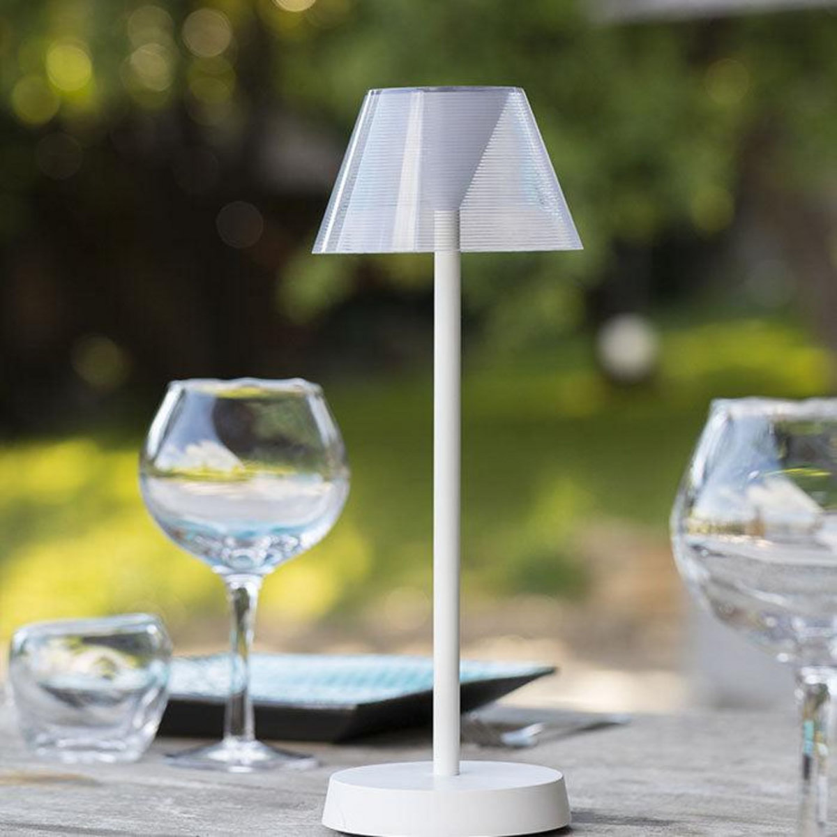 Lumisky Lampe de table sans fil LED BEVERLY Blanc Plastique H34CM