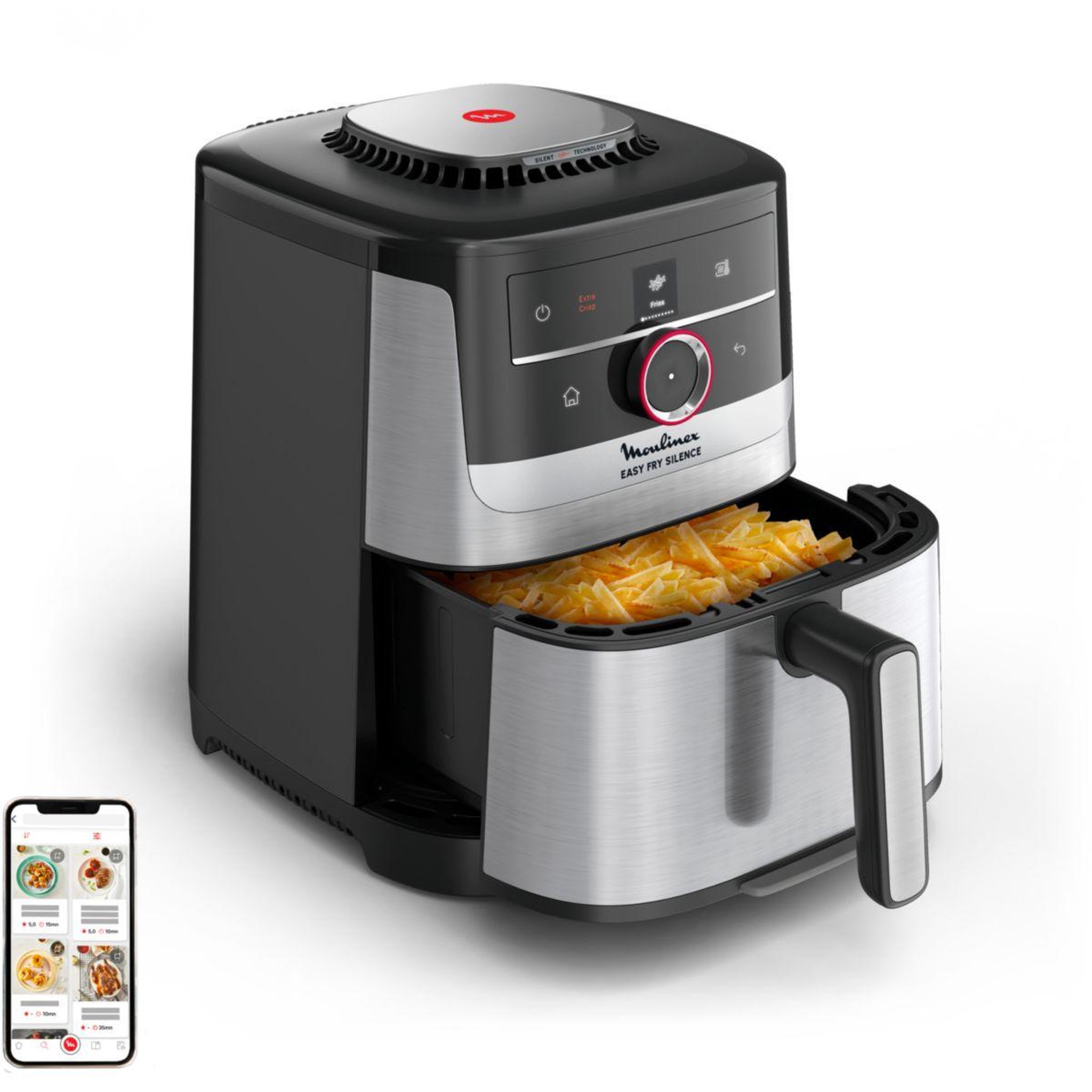 Voir la diapositive 3 : MOULINEX Friteuse sans huile easy fry silence smart 5l ez572df0