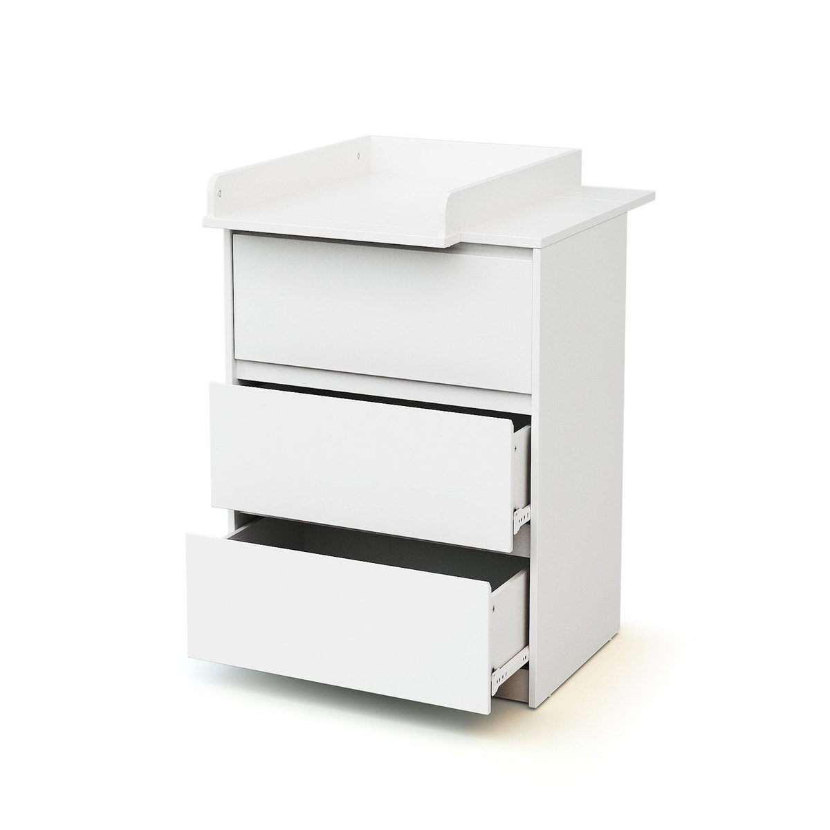 WEBABY Commode 3 tiroirs bois avec plan a langer 50 cm