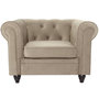 Voir la diapositive 1 : Paris Prix Fauteuil Design Velours  Chesterfield  111cm Taupe