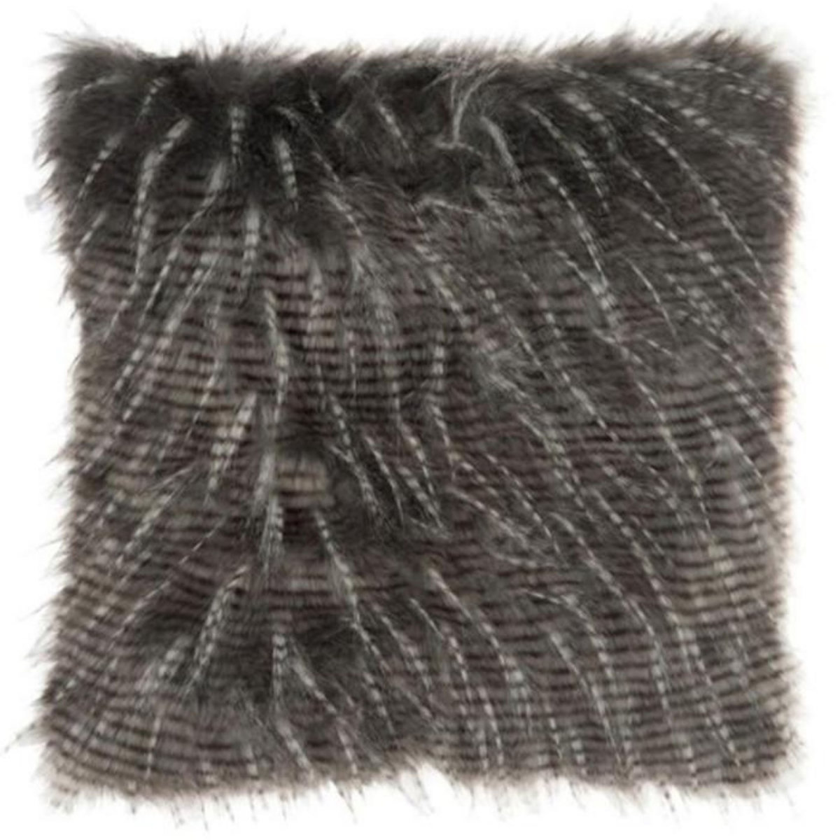 Paris Prix Coussin Déco Imitation Fourrure  Lignes  45 Gris