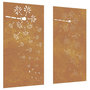 Voir la diapositive 2 : VIDAXL Decorations murales de jardin 2pcs 105x55 cm design de fleur
