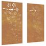 Voir la diapositive 2 : VIDAXL Decorations murales de jardin 2pcs 105x55 cm design de fleur