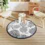Voir la diapositive 3 : VIDAXL Tapis d'exterieur ARAKIL blanc et noir Ø120 cm PP