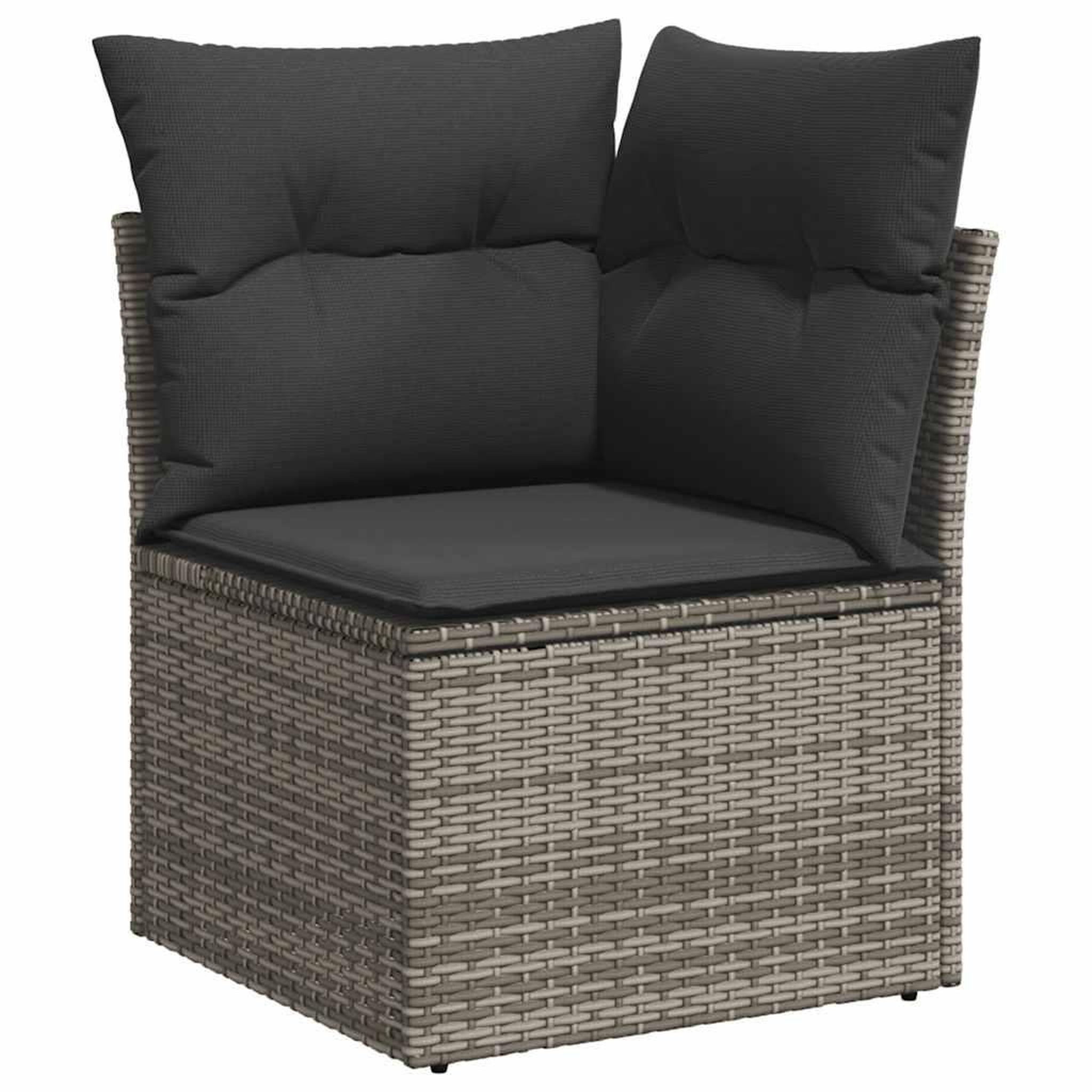 Voir la diapositive 4 : VIDAXL Salon de jardin 6 pcs avec coussins gris resine tressee
