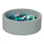  Piscine à balles Aire de jeu + 150 balles blanc, gris, turquoise