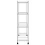 Voir la diapositive 4 : VIDAXL Etagere de rangement 4 niveaux et roues 90x35x142 cm chrome