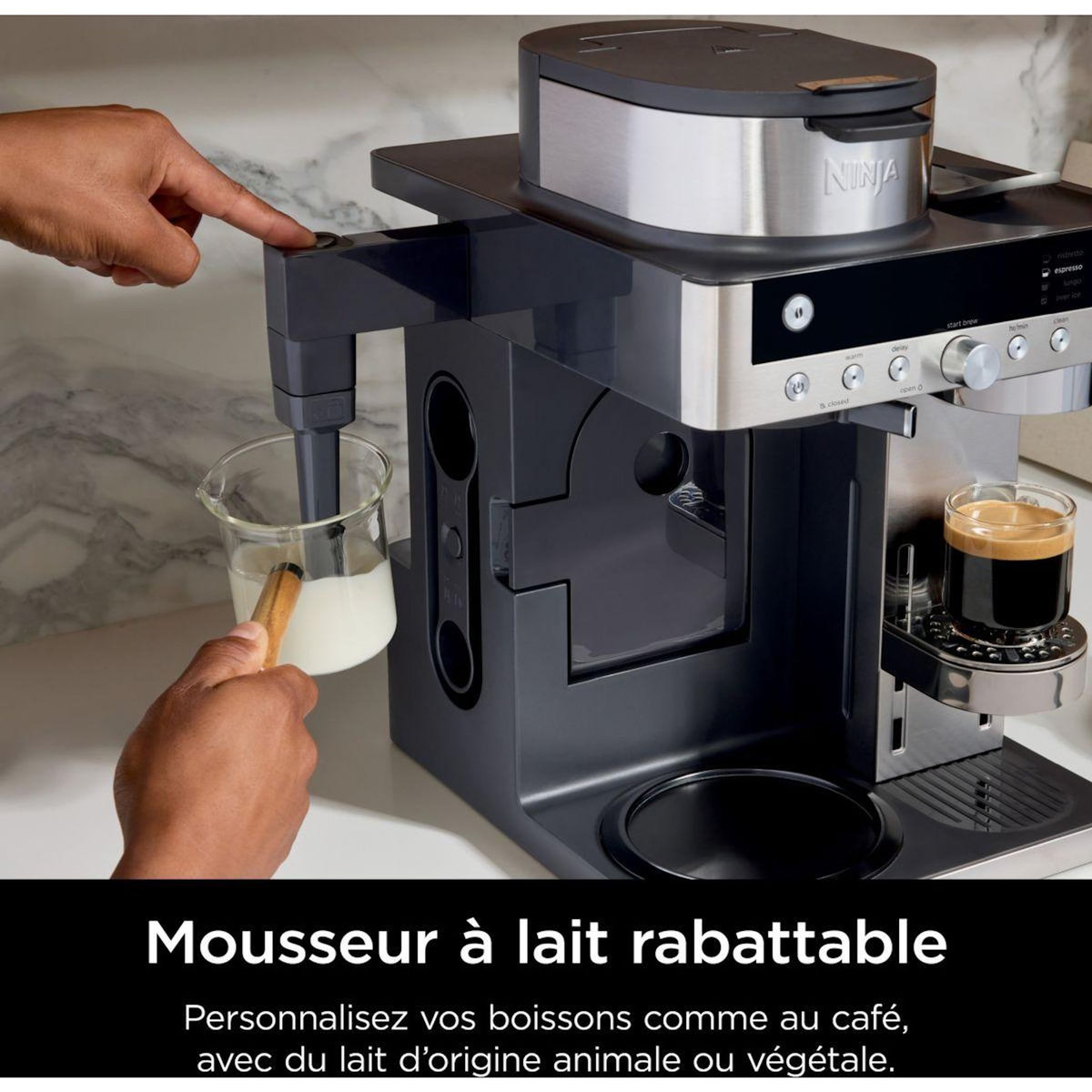 NINJA Cafetière filtre et capsules avec mousseur intégré CFN803EU