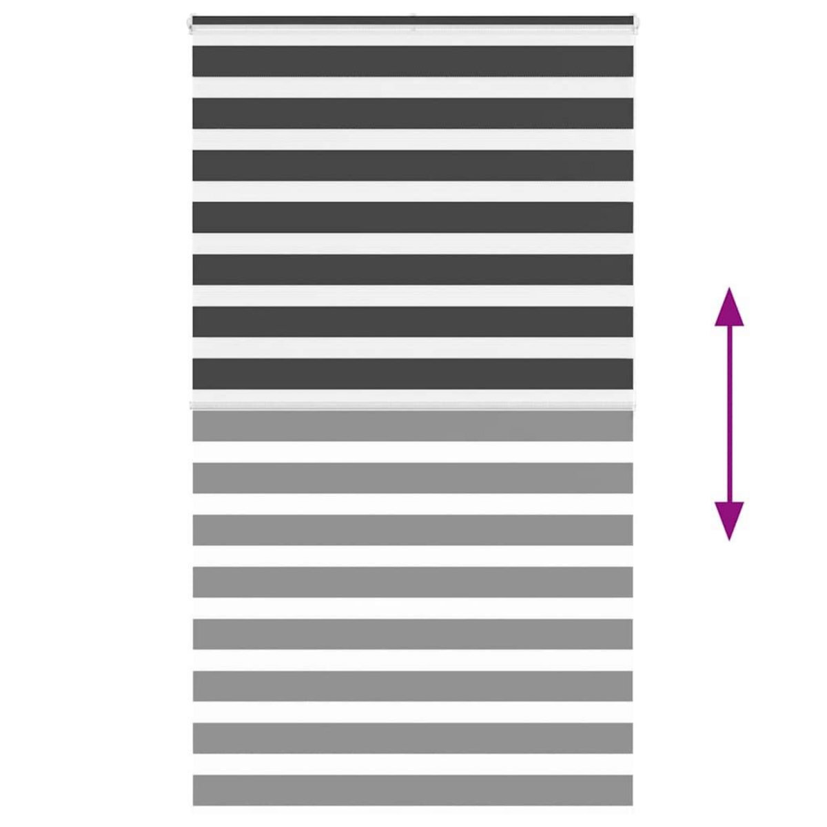 VIDAXL Store zebre noir 125x200 cm largeur du tissu 120,9 cm polyester