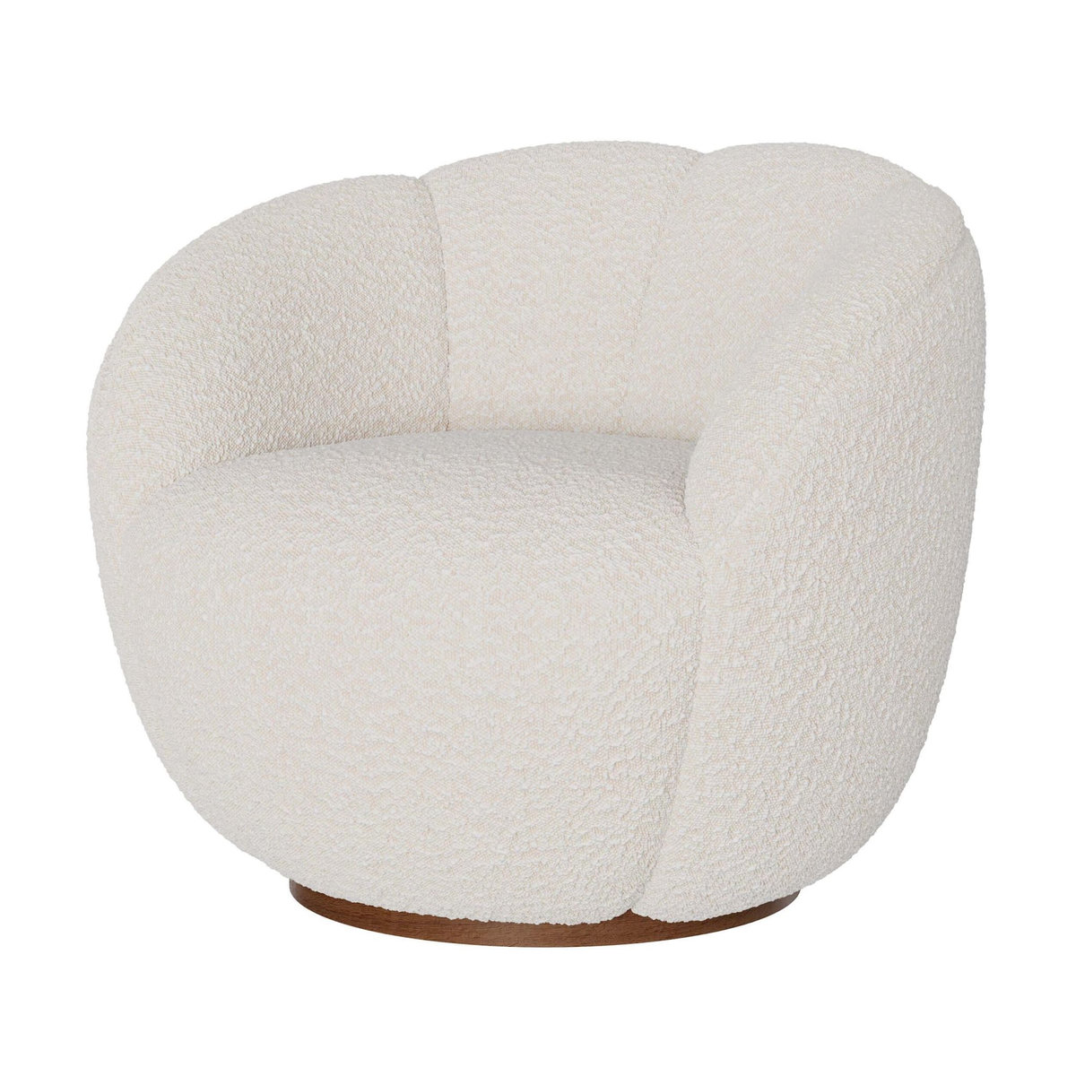 Rendez vous déco Fauteuil pivotant en tissu bouclé blanc-Ysé