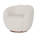 Rendez vous déco Fauteuil pivotant en tissu bouclé blanc-Ysé