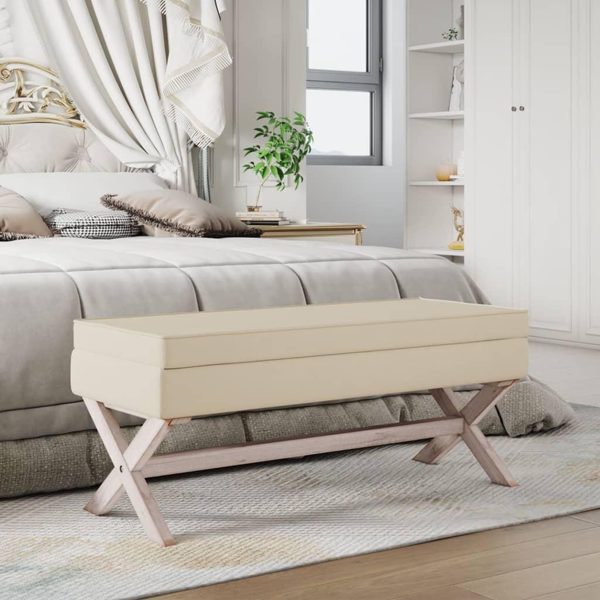Voir la diapositive 1 : VIDAXL Tabouret de rangement 110x45x49 cm lin