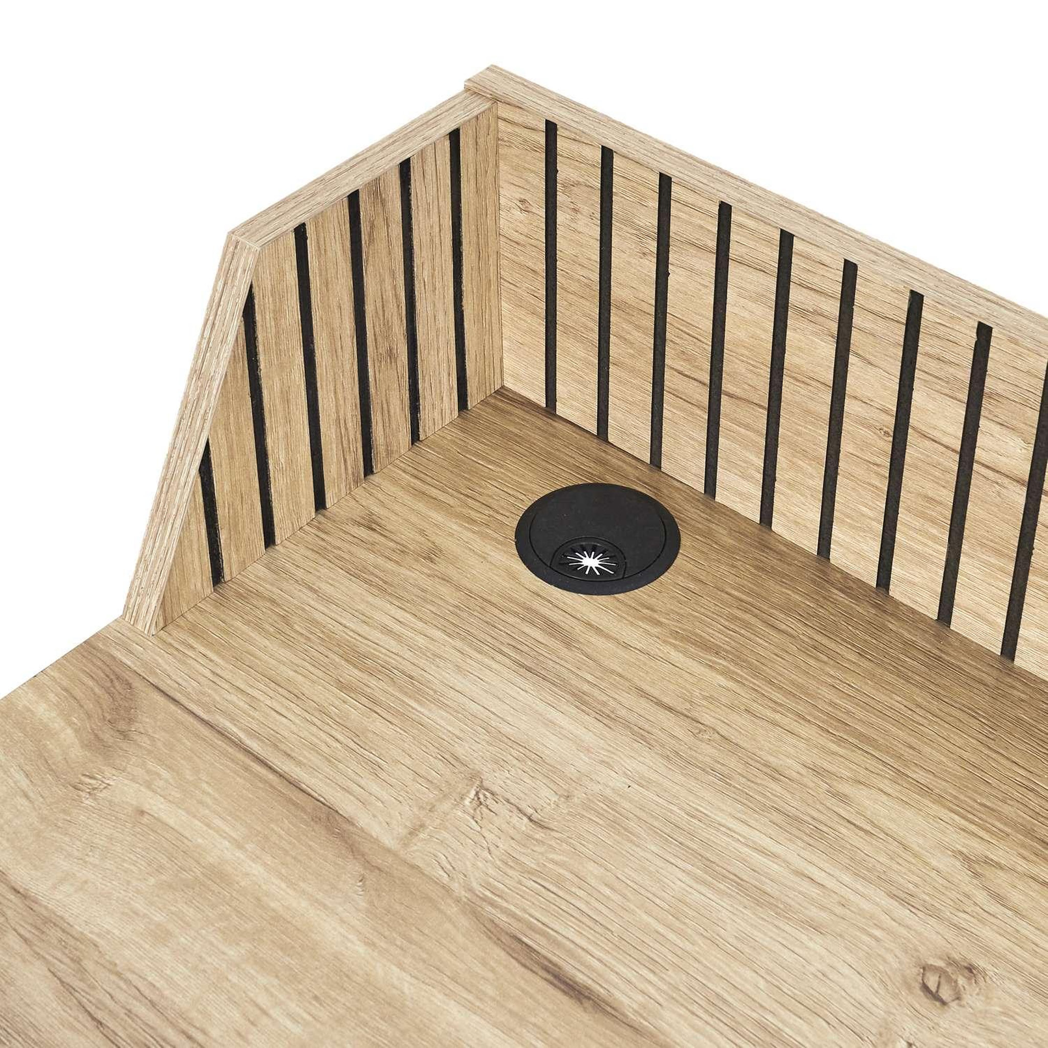 Voir la diapositive 3 : The Home Deco Factory Bureau Saulk en bois et métal - Marron et noir