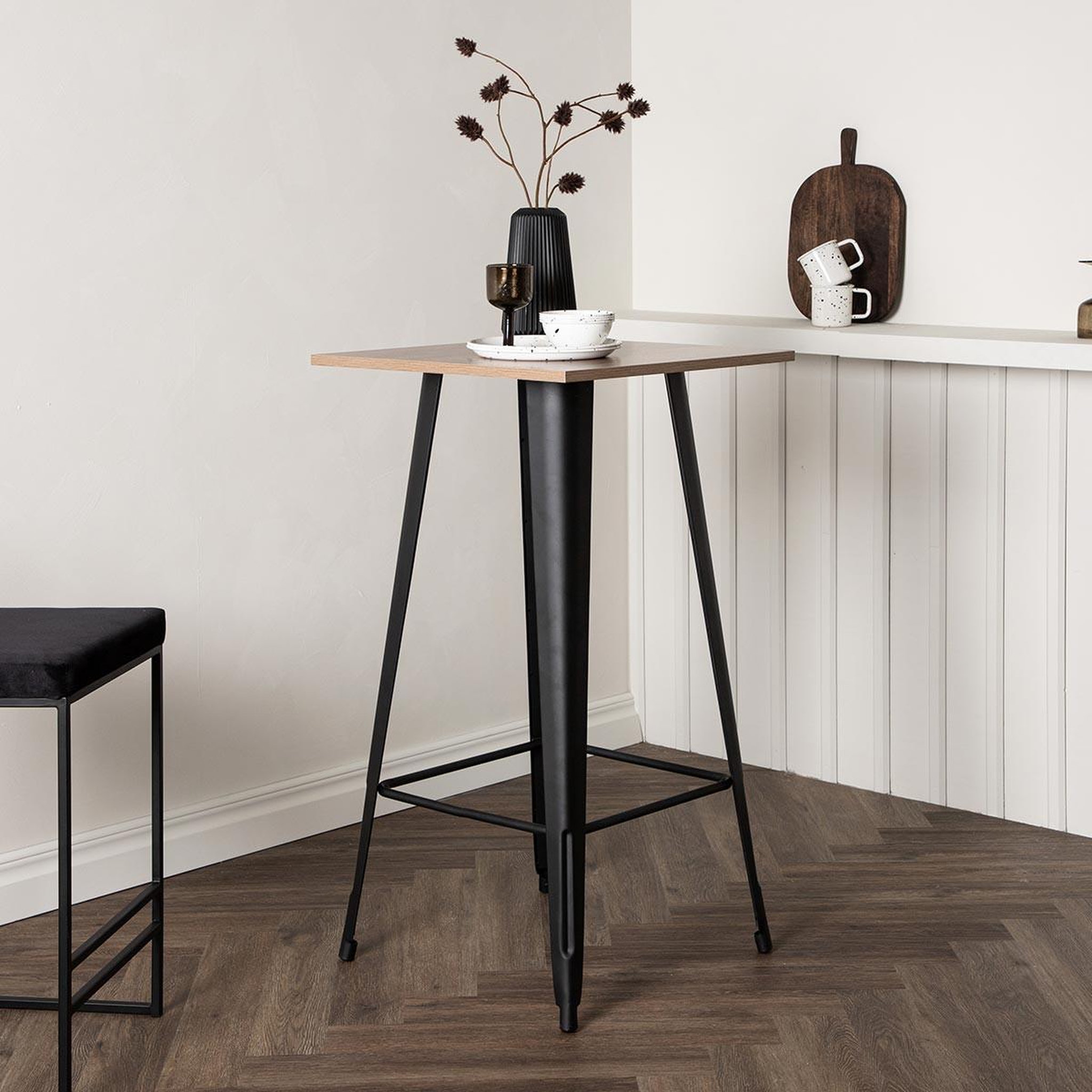 Voir la diapositive 4 : Paris Prix Table de bar  tempe  105cm noyer