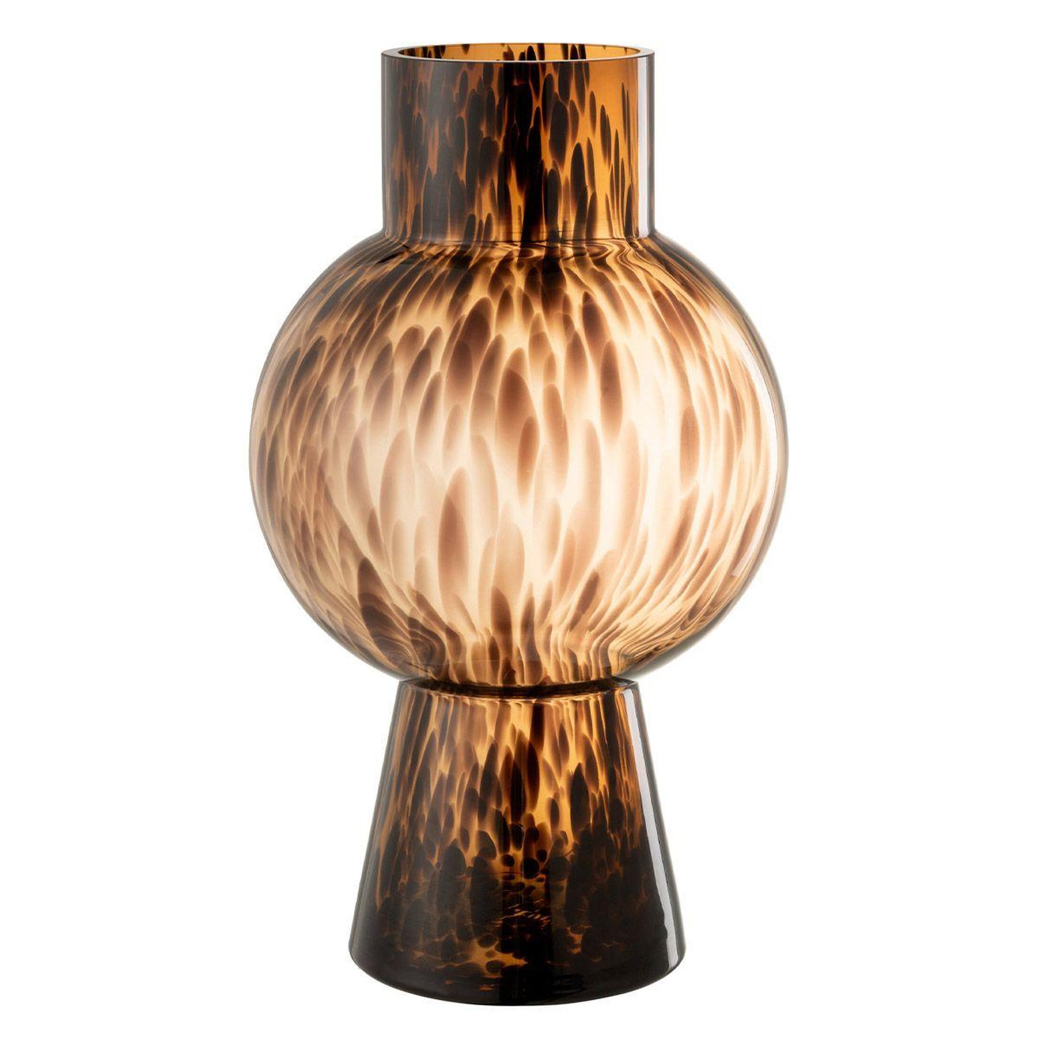 J-LINE Vase boule en verre design  poiso  46cm marron
