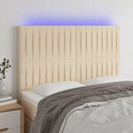 VIDAXL Tete de lit a LED Creme 144x5x118/128 cm Tissu
