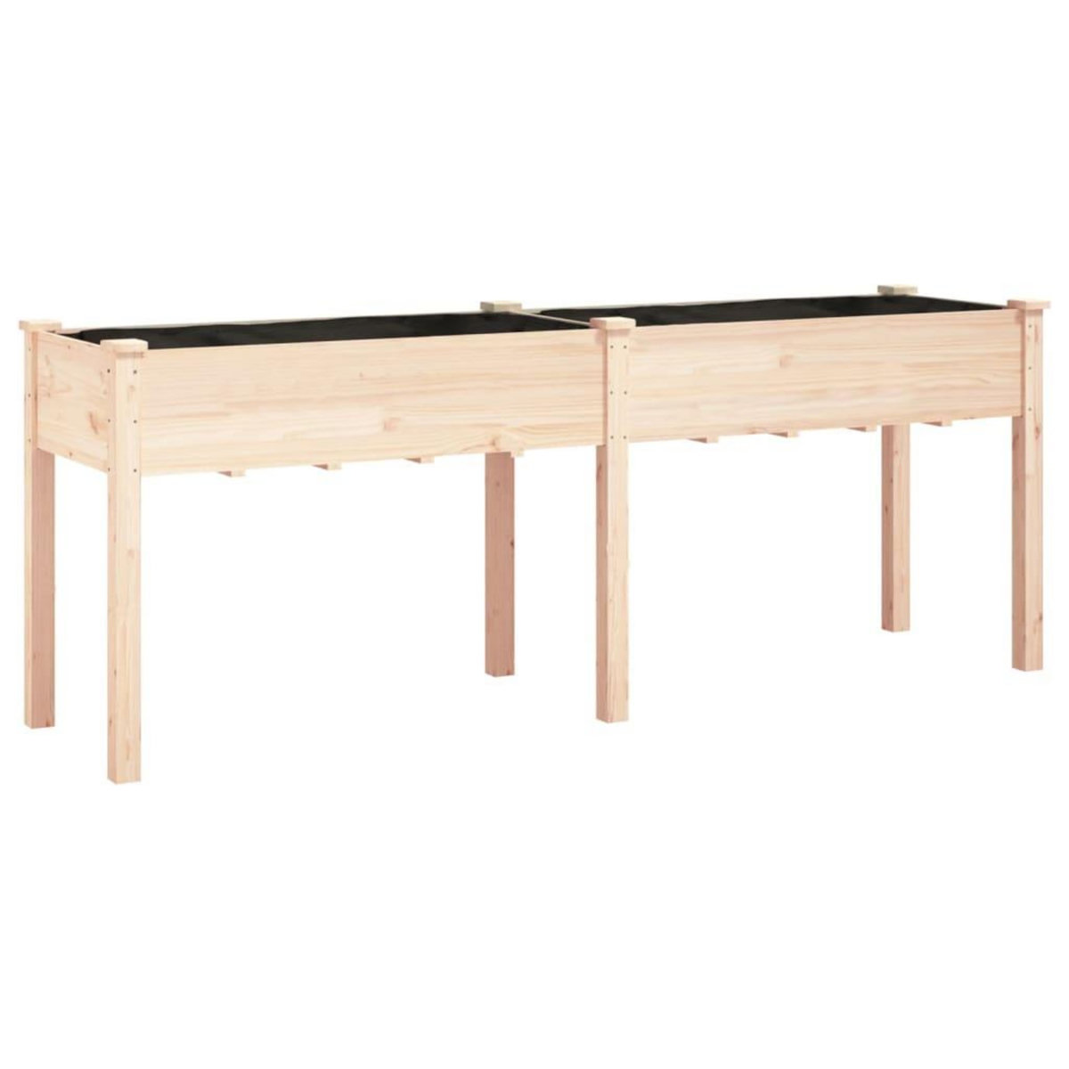 VIDAXL Jardiniere avec doublure 203x53x76 cm bois massif de sapin