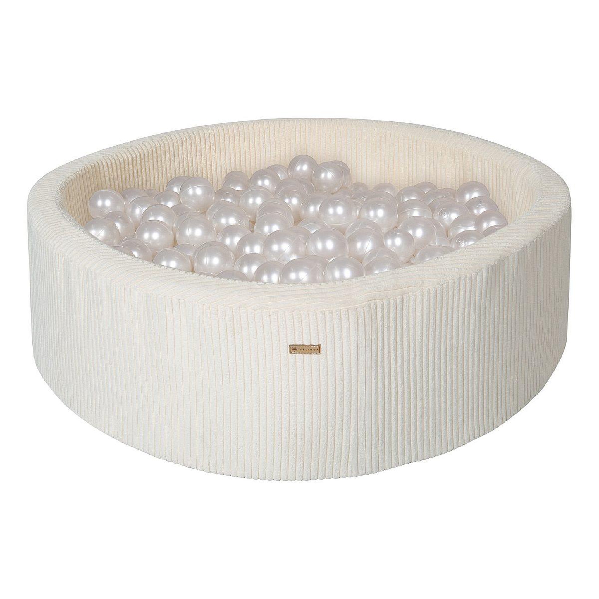 VELINDA Piscine à balles 200 balles 90 cm crème perle