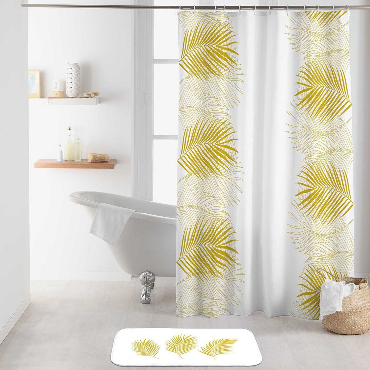 Douceur d'Intérieur Rideau de douche 180x200 Orbella blanc