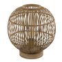GLOBO Lampe à poser design bambou Hildegard - Diam. 30 x H. 35 cm - Beige naturel