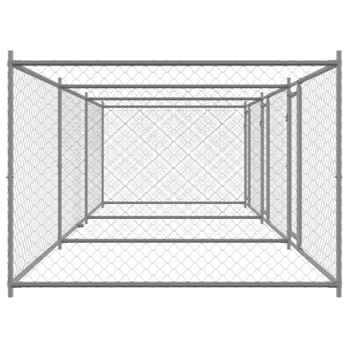 VIDAXL Cage pour chien avec portes gris 6x2x1,5 m acier galvanise