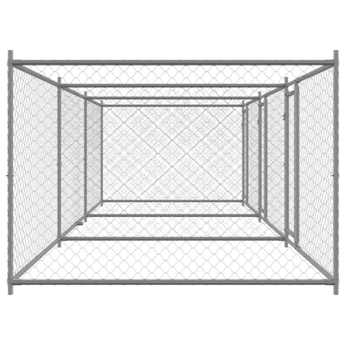 VIDAXL Cage pour chien avec portes gris 6x2x1,5 m acier galvanise