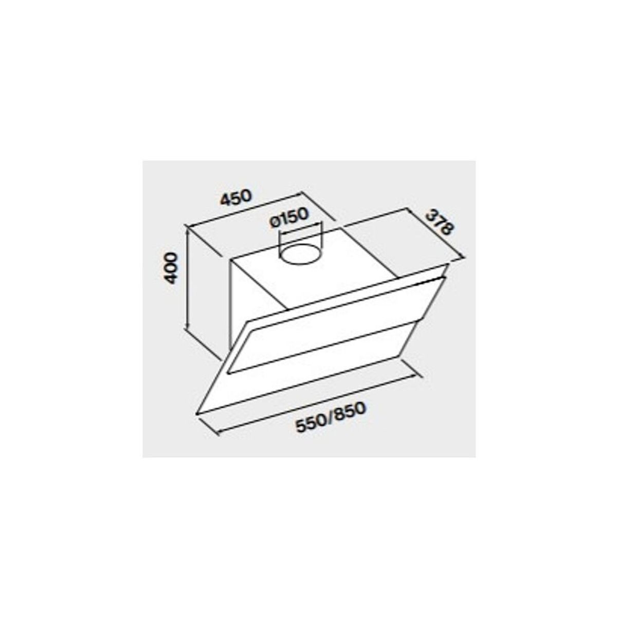 Falmec Hotte murale inclinée 85cm 584m3/h blanc - VERSO1411