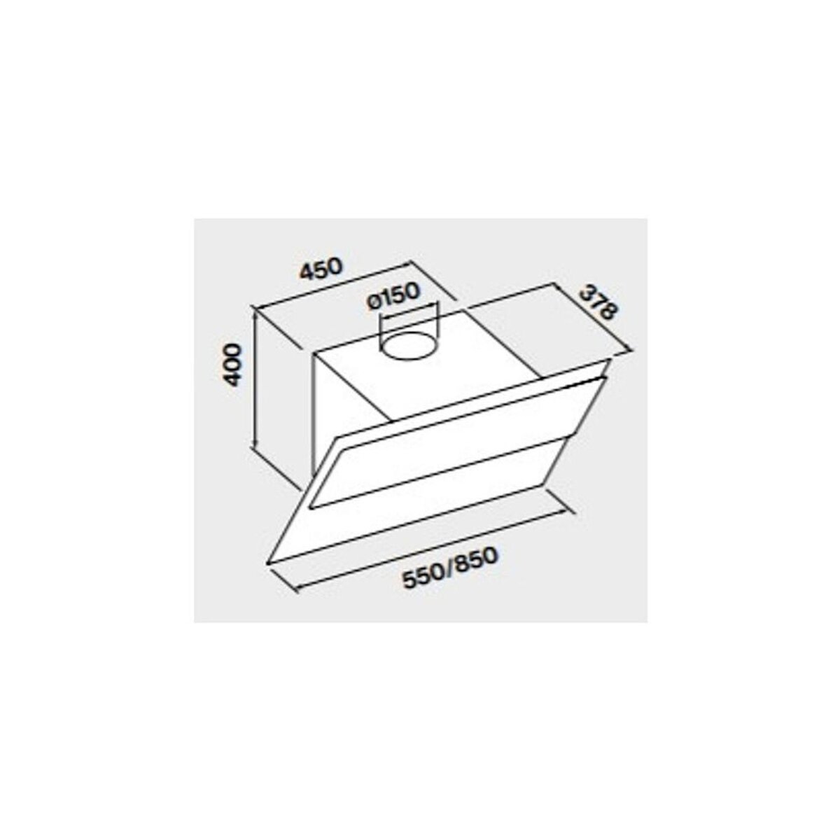 Falmec Hotte murale inclinée 85cm 584m3/h blanc - VERSO1411