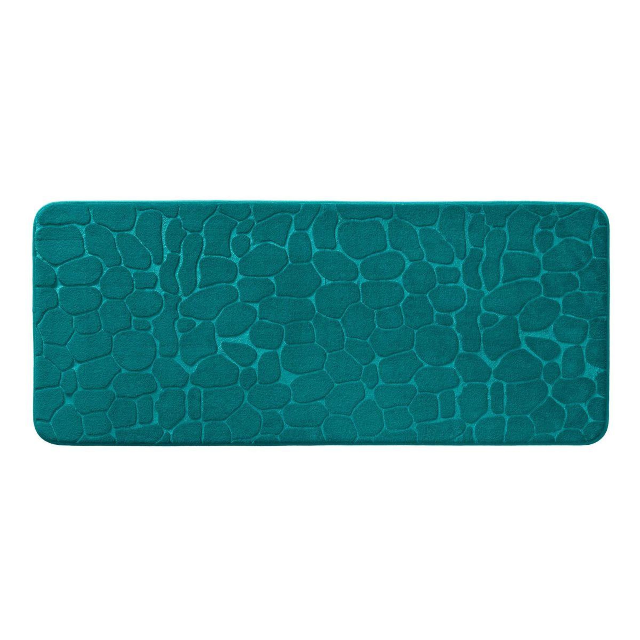 Douceur d'Intérieur Tapis de bain  ricochet  50x120cm bleu émeraude