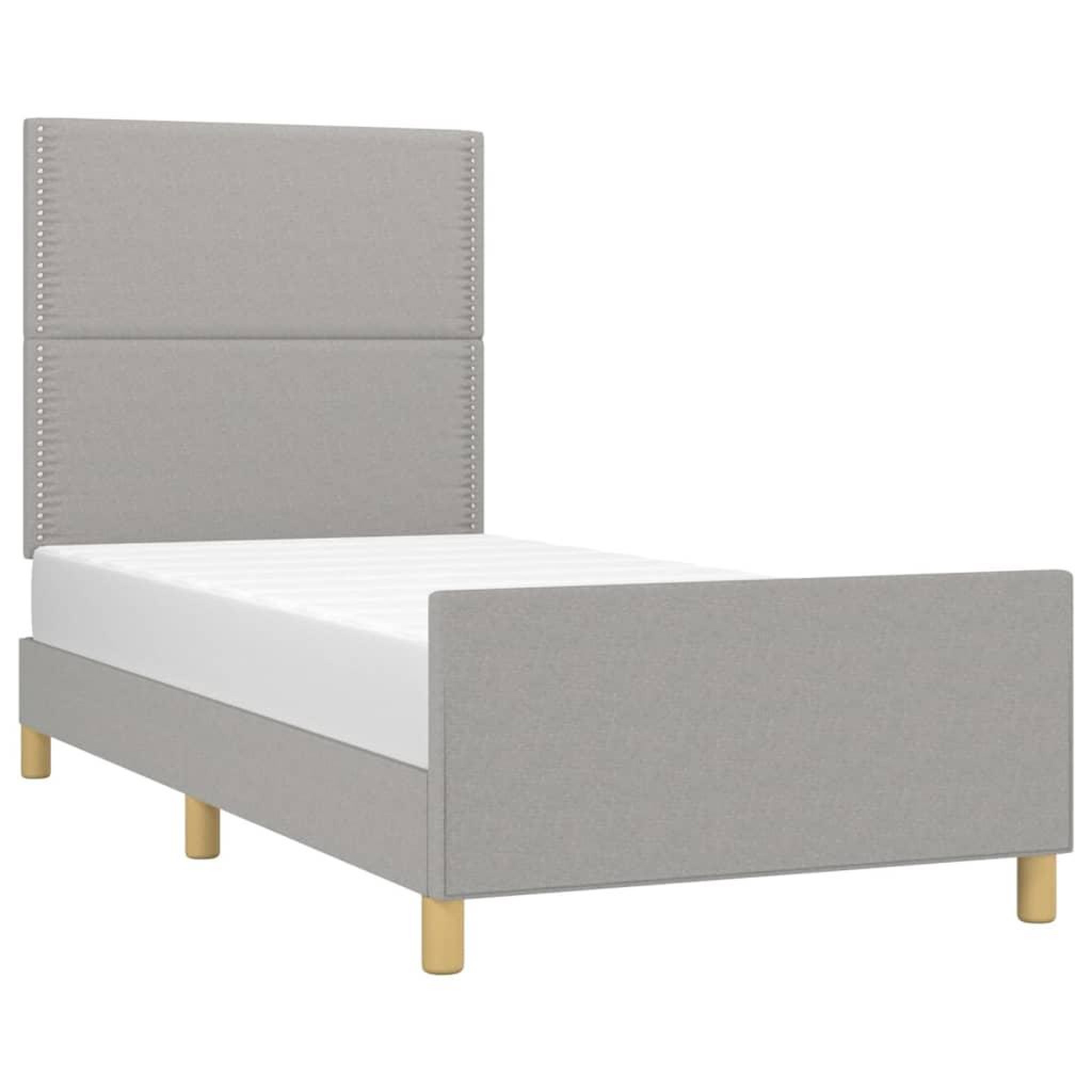 Voir la diapositive 3 : VIDAXL Cadre de lit sans matelas gris clair 80x200 cm tissu