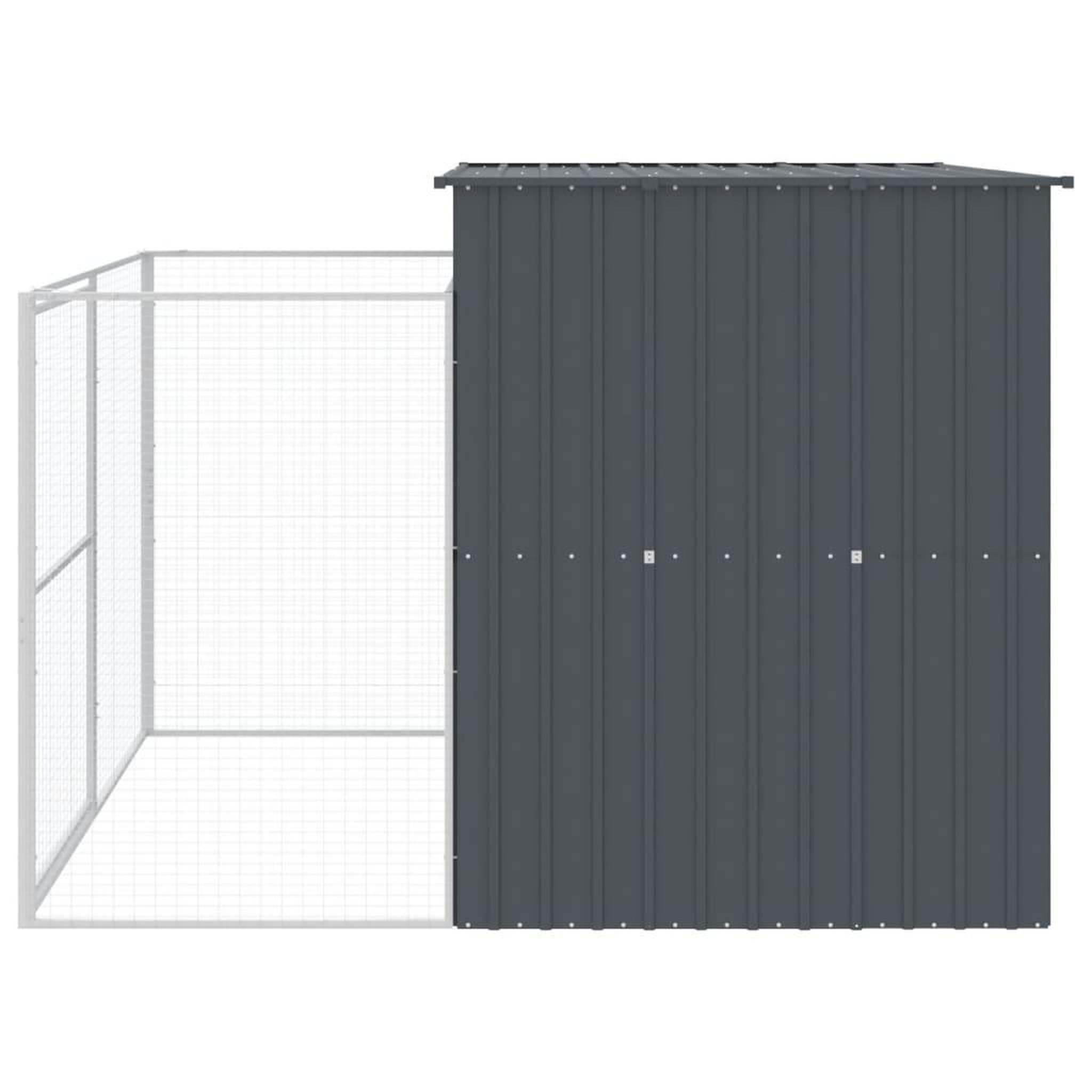 Voir la diapositive 5 : VIDAXL Niche pour chien avec cour anthracite 214x253x181 cm