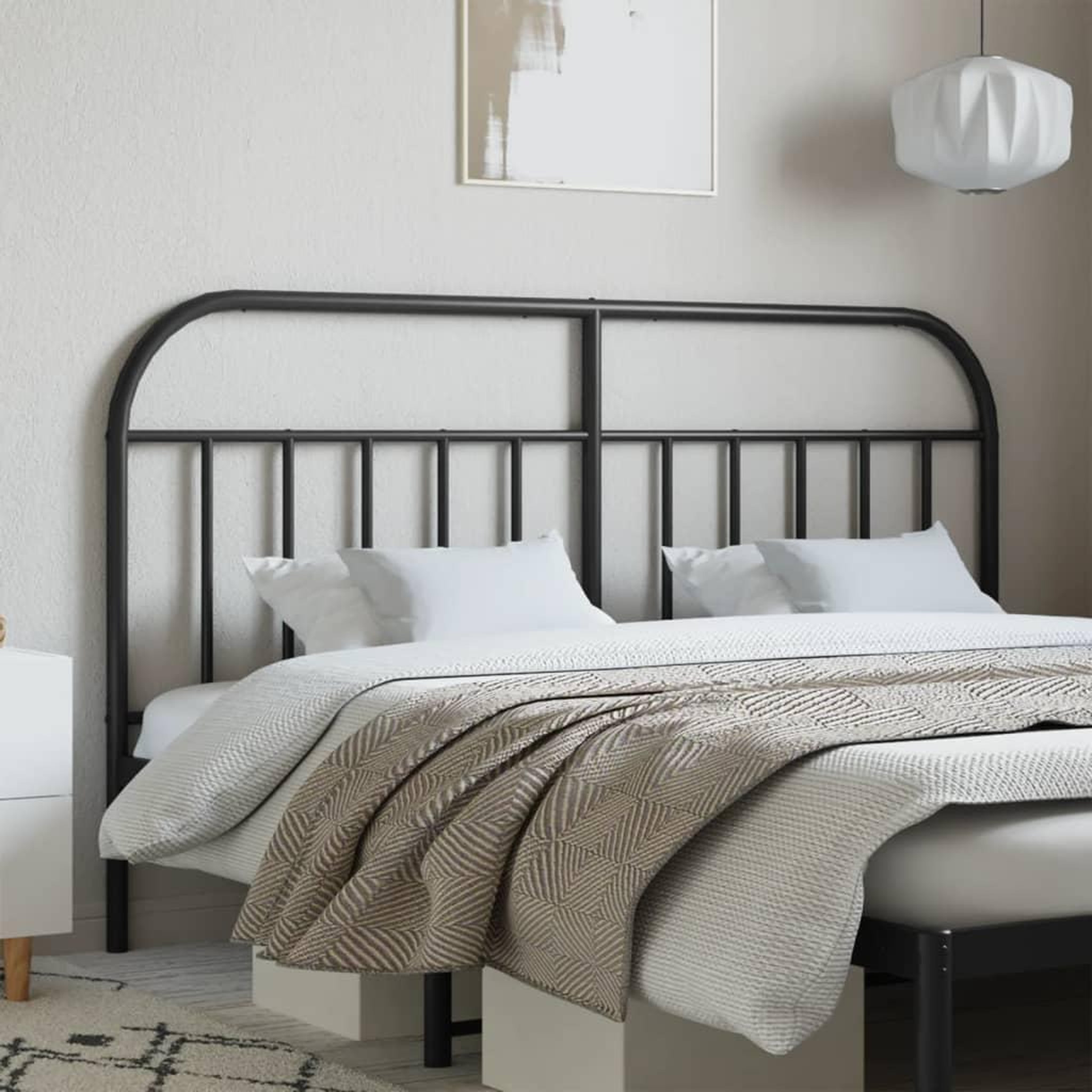 VIDAXL Tete de lit metal noir 160 cm
