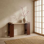 Voir la diapositive 6 : Paris Prix Console Effet Travertin  Misty  120cm Beige & Marron