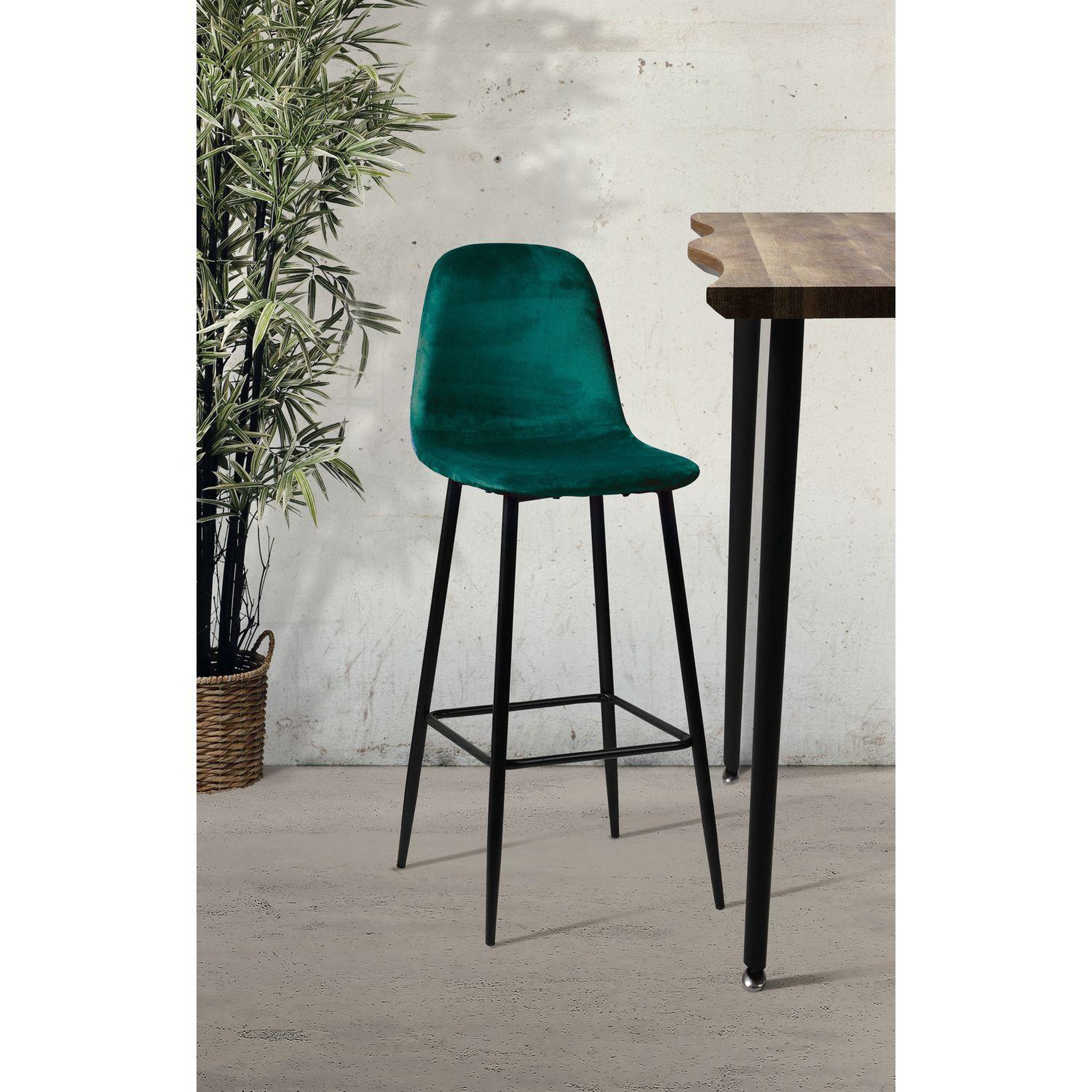 Voir la diapositive 2 : DIVERS Tabouret de bar en velours vintage inoui