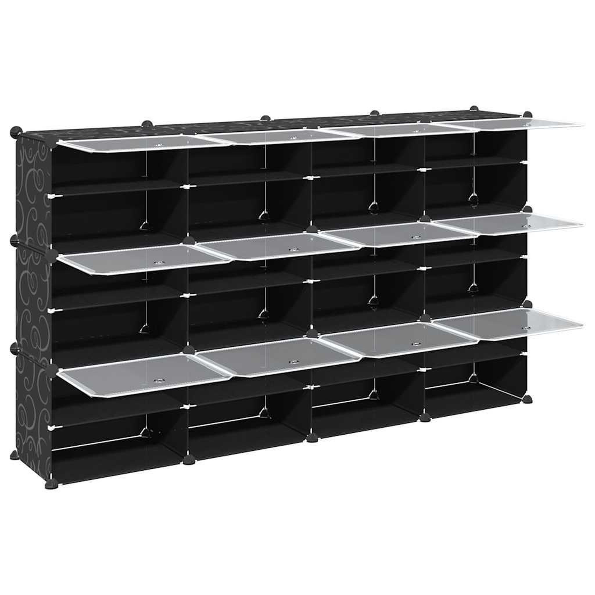 Voir la diapositive 5 : VIDAXL Cubes de rangement 12 pcs avec portes noir PP