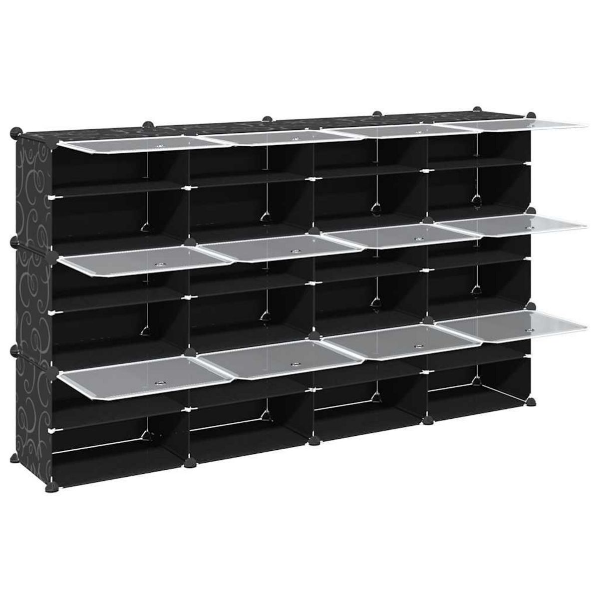 VIDAXL Cubes de rangement 12 pcs avec portes noir PP