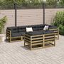 Voir la diapositive 3 : VIDAXL Salon de jardin 7 pcs avec coussins bois de pin impregne