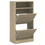 Voir la diapositive 2 : VIDAXL Armoire a chaussures chene sonoma 60x34x116cm Bois d'ingenierie