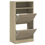 Voir la diapositive 2 : VIDAXL Armoire a chaussures chene sonoma 60x34x116cm Bois d'ingenierie