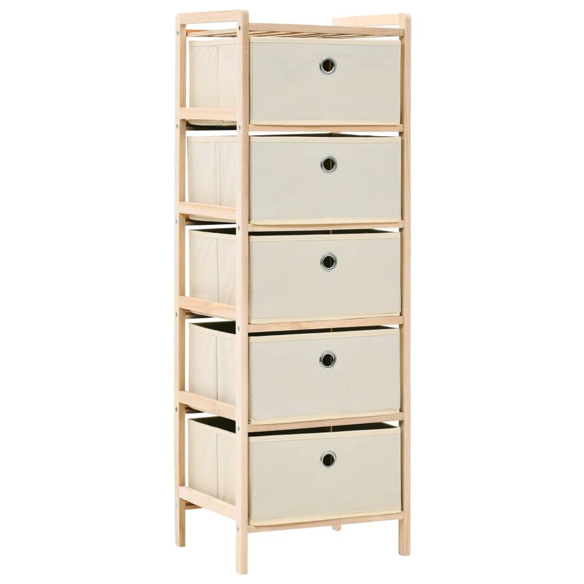 Voir la diapositive 2 : VIDAXL Etageres de rangement avec 5 paniers en tissu 2 pcs beige cedre