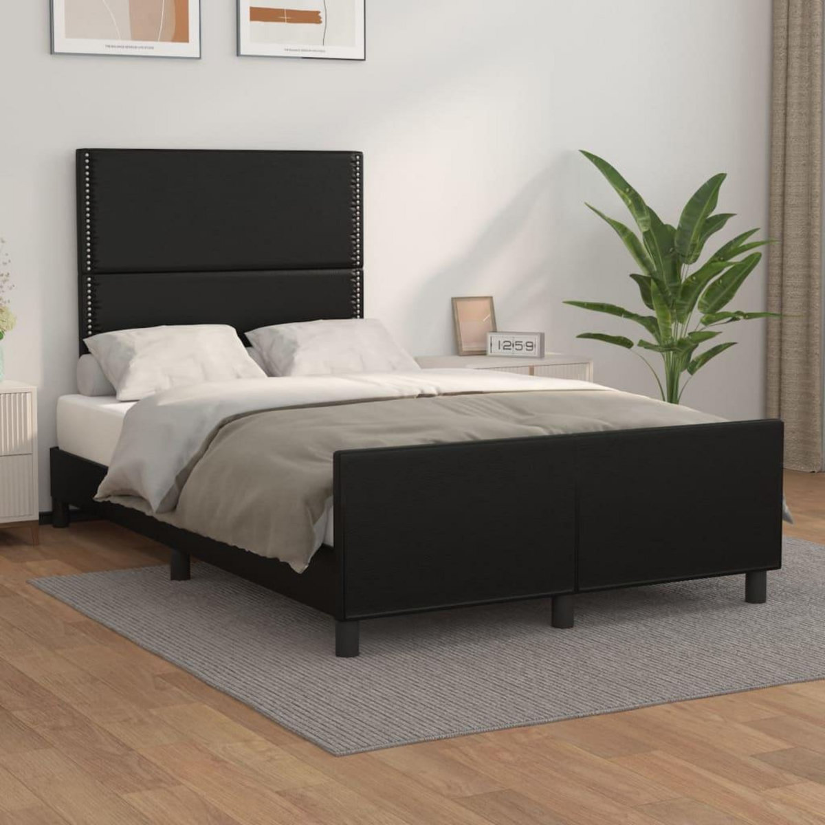 VIDAXL Cadre de lit sans matelas noir 120x200 cm similicuir