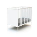 WEBABY Lit bébé en bois 60x120 cm ALBA. Coloris disponibles : Blanc