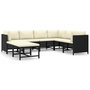 Voir la diapositive 1 : VIDAXL Salon de jardin 8 pcs avec coussins Resine tressee Noir