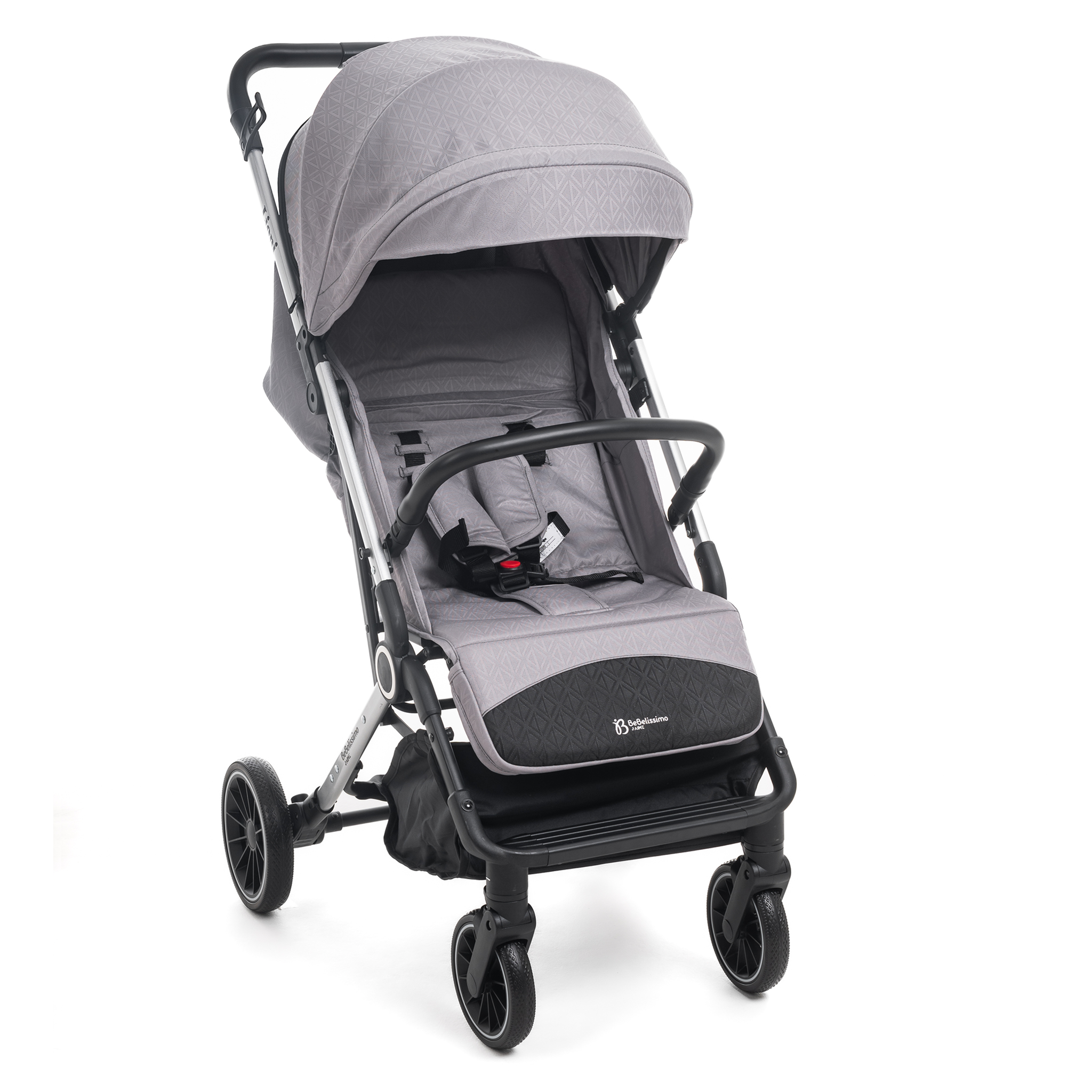 Voir la diapositive 2 : BEBELISSIMO Poussette Bébé Canne Ultra Compacte – Légère – Pliage à Une Main – Guidon Valise – Lioni - gris