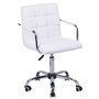 Voir la diapositive 1 : HOMCOM Chaise de bureau fauteuil manager pivotant hauteur réglable revêtement synthétique capitonné blanc