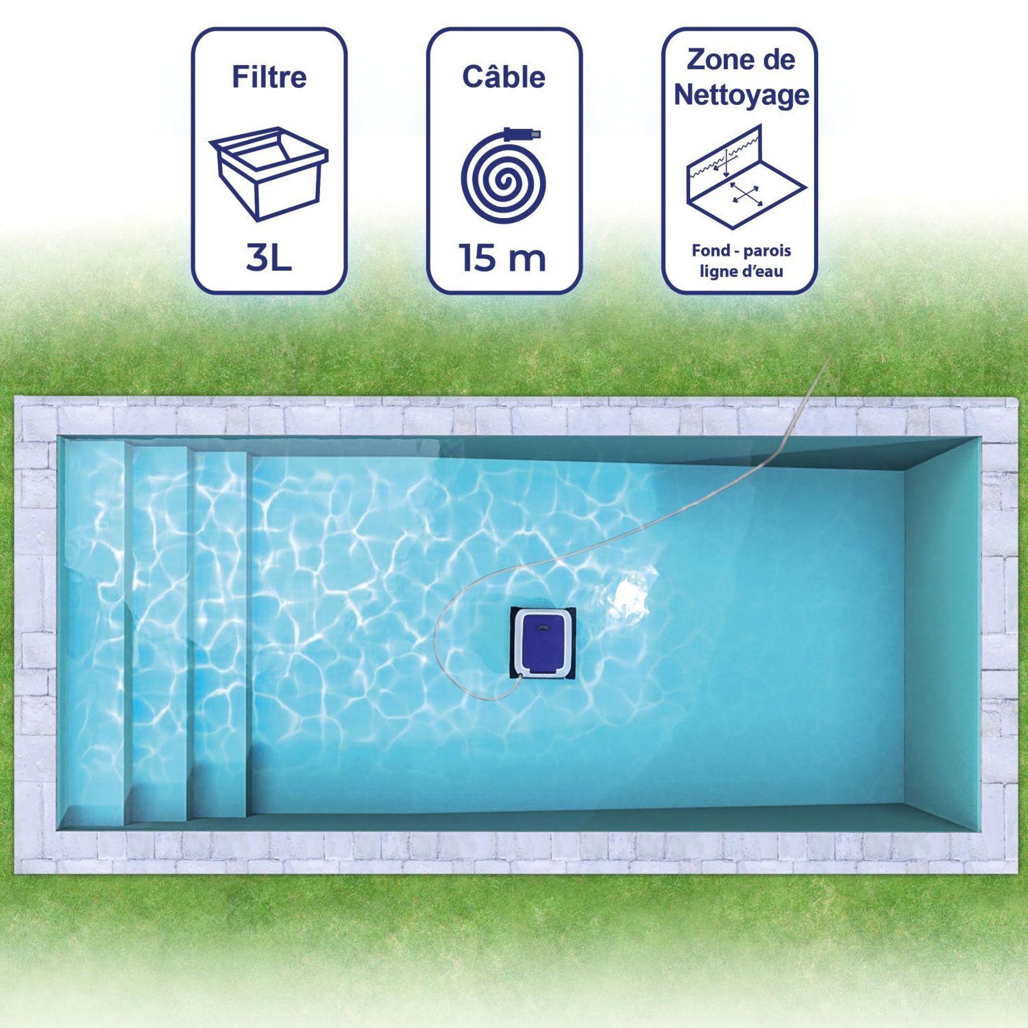 Voir la diapositive 4 : GRE Robot de piscine électrique - fond et parois 