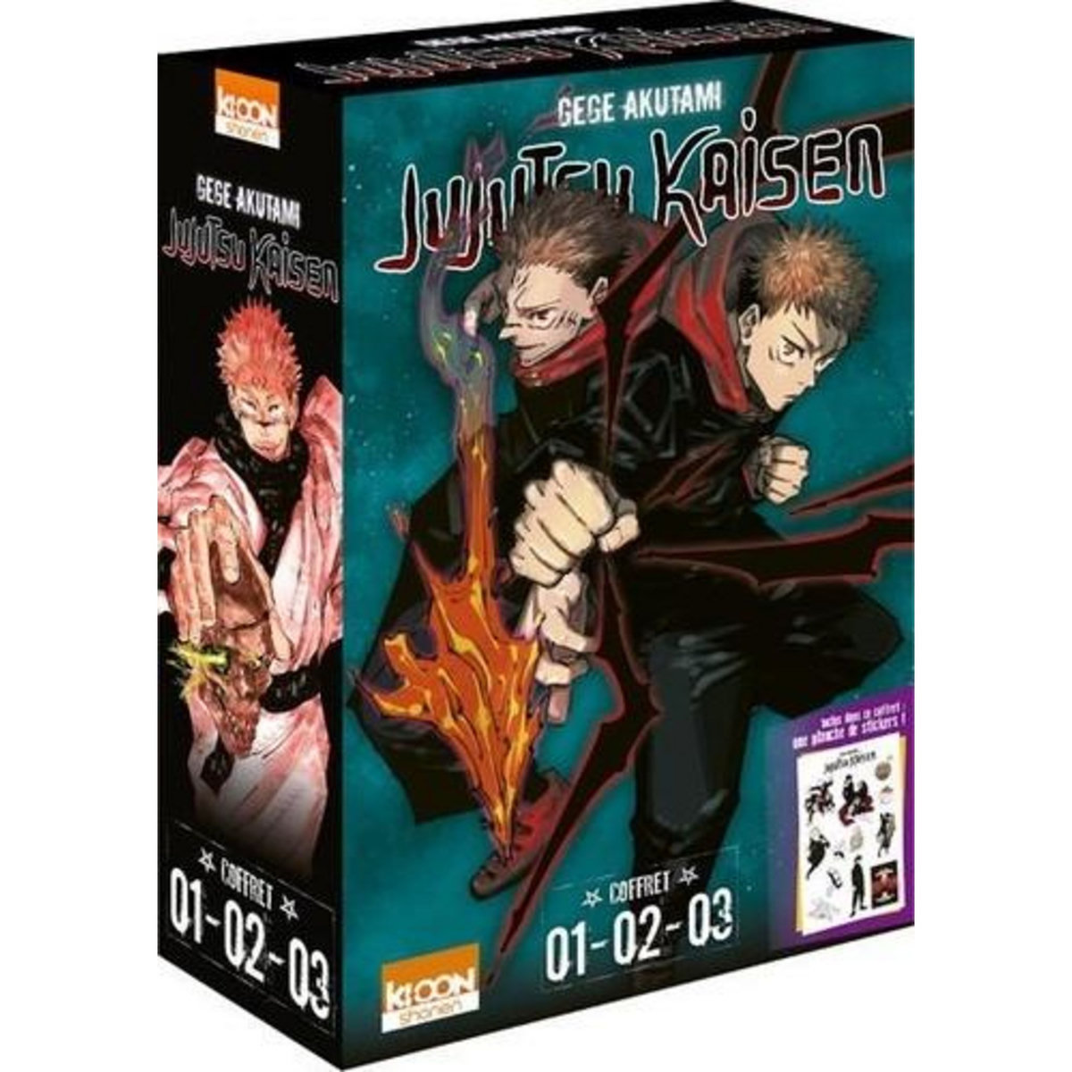 JUJUTSU KAISEN TOMES 1 A 3 : COFFRET EN 3 VOLUMES : TOMES 1 A 3. AVEC UNE PLANCHE DE STICKERS, Akutami Gege