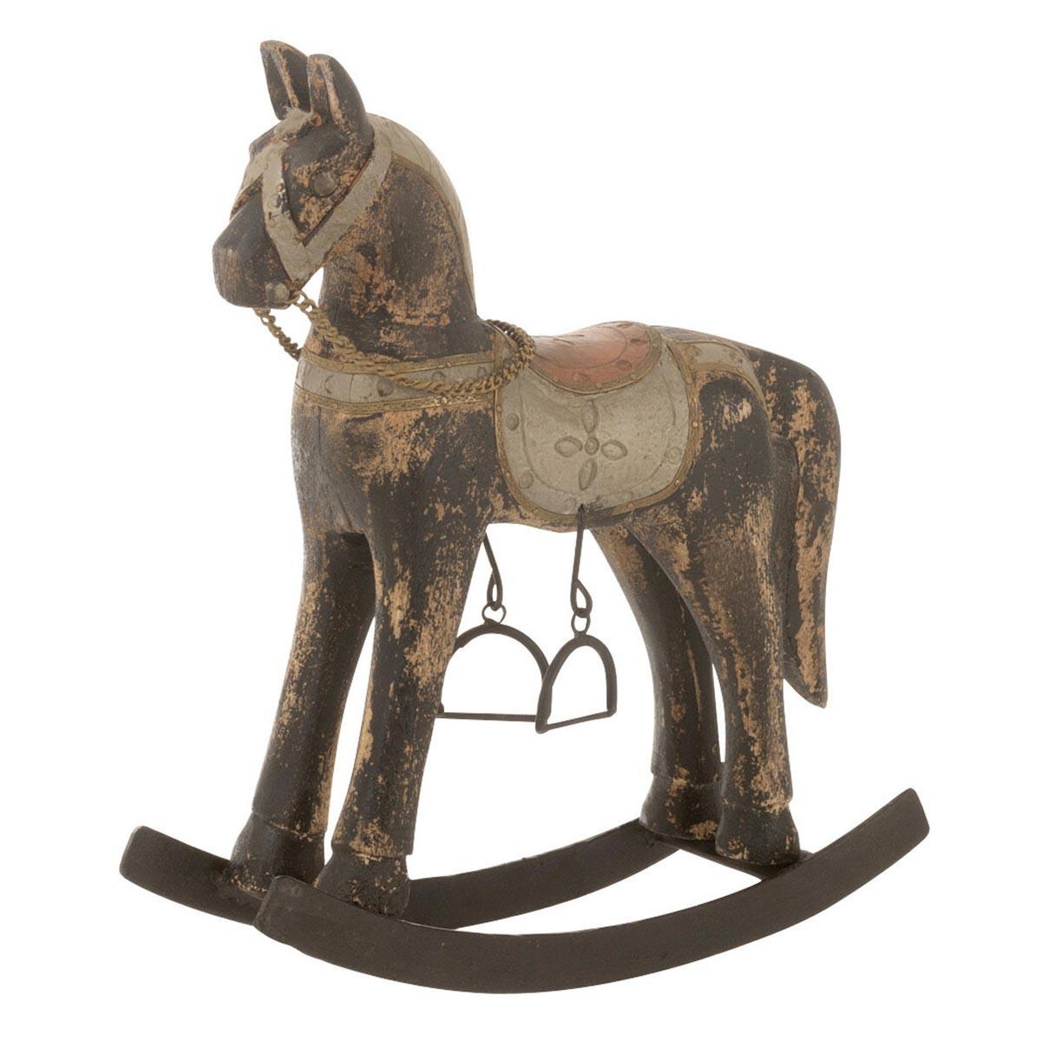 J-LINE Cheval à bascule en bois  jerrod  34cm multicolore